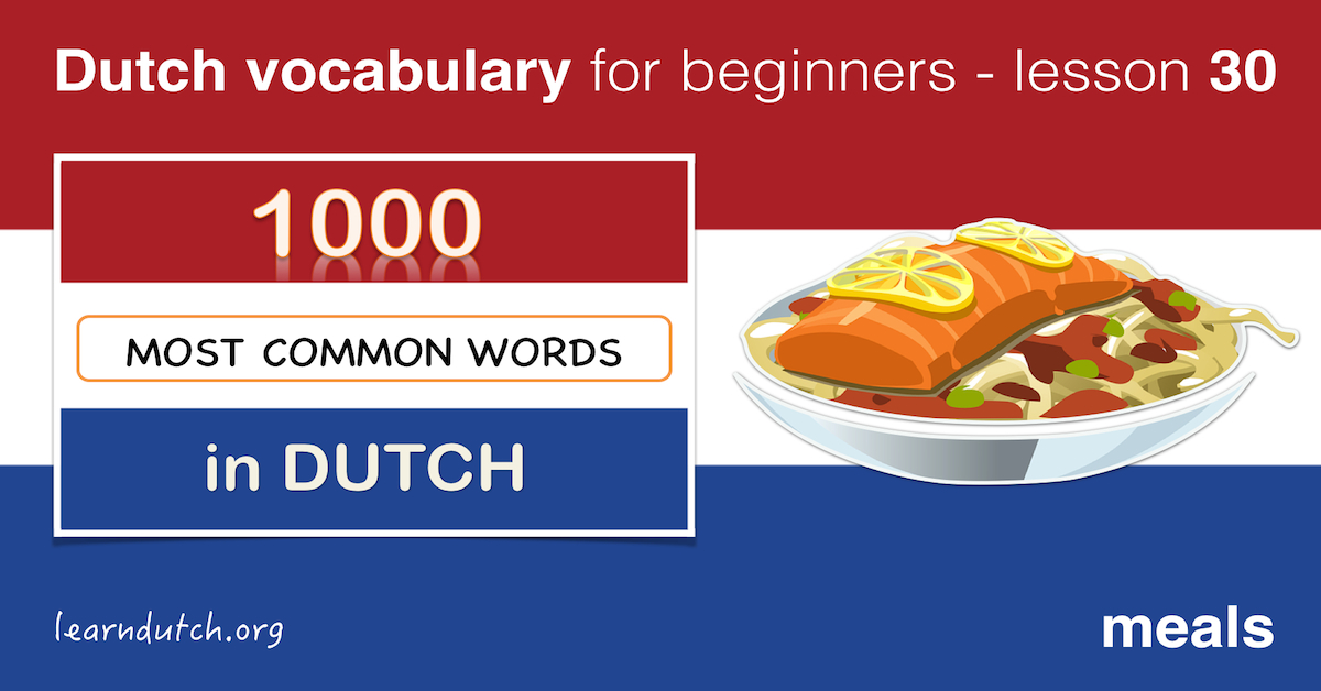 Dutch vocabulary preparing meals in Dutch